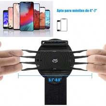 Soporte para teléfono de muñeca, 360°Bandas para Brazo para iPhone 15/14/13/Pro Max/Pro/XR/X/8/7/Plus, se Adapta a Todos los Smartphones de 4-6, 7 Pulgadas, para Running Senderismo - Negro - Ver 3
