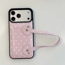 Cardholder Phone Cases - Pink Polka Dots - View 1