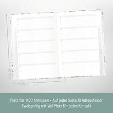 PaperYou A5 Address Book With A-Z Index Gold Leaf For Contacts, Birthdays Passwords -   Adults World Book Day - Default - View 3