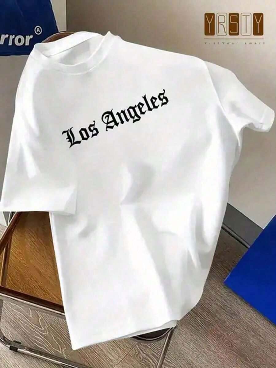 Men's Short-Sleeved, Crew-Neck T-Shirt. Casual Style With Modern And Comfortable Prints. For Men And Women, Couple Style, Short-Sleeved T-Shirt With Print. - 白色 4 - 查看 1