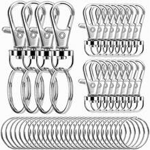 50pcs Key Ring Hooks With Key Rings, Key Ring Clips For DIY Lanyards, Keychains, Compatible With Key Clips, Keys, Jewelry, Handicrafts, Gold & Silver Accessories (Includes 25 Metal Lobster Clasps + 25 Separate Key Rings) - Multicolor - View 12