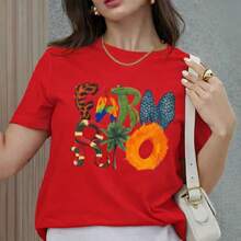 Faam Rio Women's T-Shirt - Stylish And Comfortable Summer T-Shirt - Premium Cotton - Red - View 1