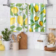 2/4/6pcs Lemon & Striped Pattern Printed Dish Towels, Super Absorbent Microfiber Modern Cleaning Cloths, Cooking & Baking Tea Towels, Dishcloths, Hand Towels, Soft & Highly Absorbent, Kitchen Decor, Gifts For Neighbors, Mothers, Birthdays, Housewarming For Friends, Kitchen Essentials, Daily Necessities - Multicolor - View 7