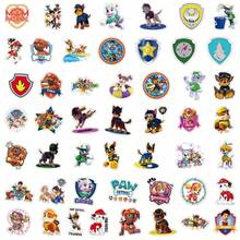 Paw Patrol 1套/100張可愛主題貼紙，卡通狗狗巡邏隊自黏貼紙，適用於水瓶、桌面、筆記本電腦、筆記本、行李箱、日記本、剪貼簿、桌面裝飾、DIY專案，無殘膠貼紙，派對用品 - 彩色 - 查看 4