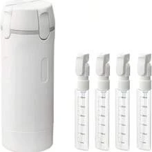 Juego de 4 botellas dispensadoras de viaje a prueba de fugas | Recipientes de plástico redondos recargables para champú, acondicionador, gel de baño y loción - Juego de artículos de tocador de viaje compacto adecuado para todas las estaciones, recargable, portátil a prueba de fugas, cumple con los estándares de de aviación, diseño de bomba - Botellas dispensadoras 4 en 1 - Ver 8