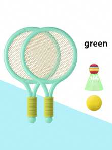 1 Set Kids Badminton & Tennis Racket, Lightweight Anti-Slip EVA Handle, High Elastic Net Soft Edge Design, With Ball & Shuttlecock, Boys Girls Indoor Outdoor Backyard Beach, Multi-Color Interactive Toy Birthday Gift - Multicolor - View 15