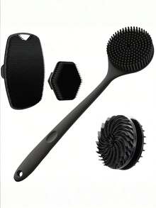 Bộ 4 món gồm bàn chải massage lưng bằng silicon và găng tay tắm mềm mại, dụng cụ cạo tẩy tế bào chết toàn thân và bàn chải tắm tạo bọt cực mạnh, dụng cụ làm sạch cơ thể tạo bọt phong phú. - Nhiều màu - Xem 6