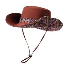 Fashionable Wide Brim Bucket Hat, National Wind Sun Protection Hat For Women, Versatile Summer Sunhat - A - View 16