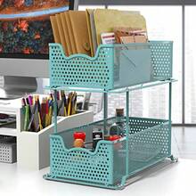 Simple Houseware - Cajón organizador deslizante de 2 niveles, color - Turquesa - Ver 3