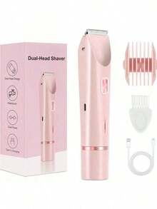 Máy cạo râu điện 2 trong 1, máy cạo râu điện hai đầu, máy tỉa lông vùng bikini không dây dành cho nữ với đầu có thể tháo rời, cảm ứng nhẹ nhàng, thiết kế chống nước dùng được cả khi khô và ướt, sạc USB, tiện lợi mang theo, dùng để tỉa lông vùng bikini, nách, chân và cơ thể, dụng cụ tạo hình lông mày, đồ dùng du lịch, pin 400mAh, thiết bị triệt lông. - Xem 11
