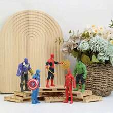 Marvel 5件套超级英雄可动人偶套装 - 完美礼物之选，复仇者联盟系列，精美图案展示，小巧设计，细节丰富的模型，高品质收藏品，角色收藏，漫画迷必备（款式随机） - 彩色 - 查看 1