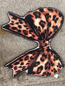 1pc Leopard Print Bow Decor Floor Mat, Decorative Carpet, Bedroom Decor, Small Rug, Carpet, Home Decor, Living Room Carpet, Living Room Small Rug, Bedroom Rug, Living Room Home Decor, Outdoor Rug, Washable Carpet - Multicolor - View 8