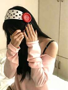 1 chiếc băng đô cài tóc họa tiết chấm bi lớn kiểu Dopamine mùa hè, băng đô co giãn thời trang, thiết kế thủ công độc đáo. - Nhiều màu - Xem 5