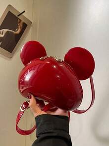 Fashion Spring/Summer Jelly Ear Design Cute Cartoon Mini Shoulder Crossbody Bag, Cell Phone Pouch, Coin Purse, Valentine's Day Gift - Burgundy - 查看 13
