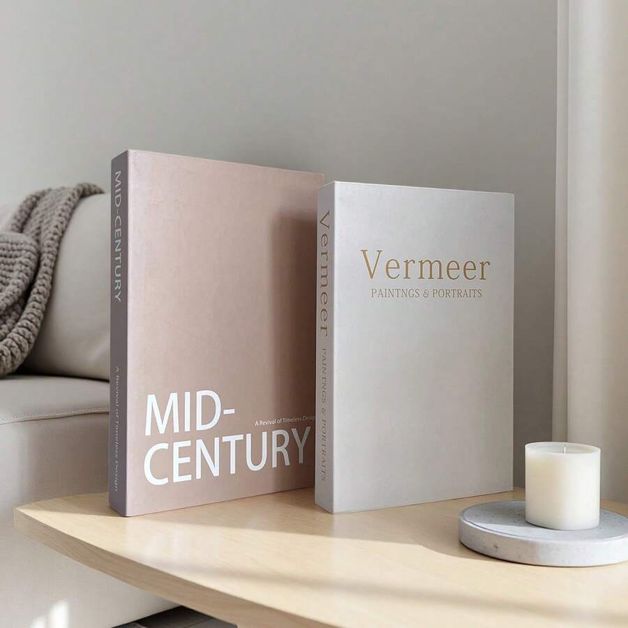 2 Stück faltbare dekorative Fake-Bücher, minimalistische Dekorationsbücher, Requisite für Modellräume
