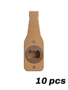 Customized 1/5/10 Pcs Bottle-Shaped Wooden Magnetic Bottle Opener, Customizable Engraving & Logo Printing, Multi-Functional, Elegant & Durable, Decorative Effect, Reusable, Suitable For Home, Customized Bottle Opener, Travel Storage, Kitchen Utensils, Etc. - Multicolor - View 14