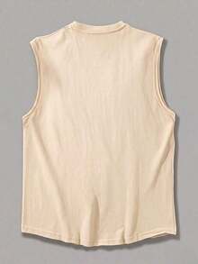 Short-Sleeved T-Shirt With A Round Neck And Simple Design - Khaki - View 6