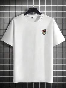 Men's Fashion Print Loose Short Sleeve T-Shirt | Exquisite Design | Summer Essential | Easy To Match, Show Off Your Style. - 白色 - 查看 3