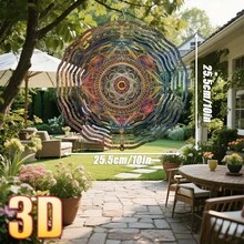 1 pieza Patrón geométrico colorido 3D, 10in*10in con gancho giratorio, 360° Decoración artística dinámica colgante de metal resistente de doble cara para DIY creativo (Colgante no incluido), Estilo aleatorio - A - Ver 12