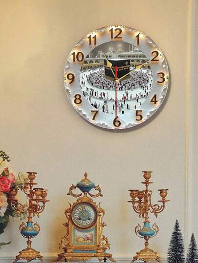 1 stuk 10"/12" 2D geprinte stille wandklok - Ideaal voor woonkamer, slaapkamer, keuken, kantoor of tuindecoratie - Moderne woondecoratie, perfect cadeau voor Kerstmis, Nieuwjaar, verjaardag, tuindecoratie | Kunstzinnige wandklok
