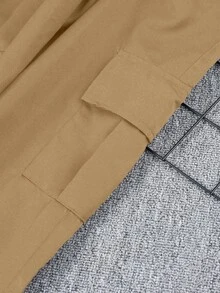1pc Teen Boy Casual Loose Fit Straight Leg Cargo Pants With Big Pockets, American Design - Khaki - View 6