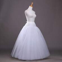 1pc Women's White Petticoat, Bridal Petticoat, Puffy Skirt Petticoat, Lolita Petticoat, Bridal Petticoat, Slip, Evening Dress Petticoat, Boneless Hard Yarn Petticoat, 4-Layer Mesh - Multicolor - View 4