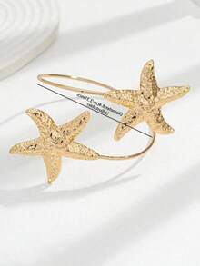 1pc Starfish Armband, Women Summer Jewelry, Beach Style Armband Bracelet - T15 - View 2