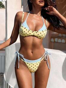 Women Plus Size Sports Swimwear - 淺黃色 - 查看 5