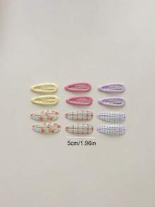 10/20/50PCS Girls Multi-Color Printed Snap Hair Clips, Simple Cute Shiny Dopamine BB Hair Clips For Bangs, Hair Accessories, Student Gift For Daily Use - Multicolor - View 4