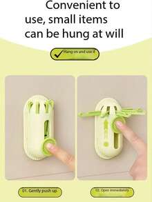 1pc Multi-Function Bathroom Expandable Hooks, No Drilling Easy Installation, Storage For Loofah, Toothbrush, Towel, Space-Saving Organizer Rack For Bathroom, Kitchen Utensil Hanging Rack - Multicolor - View 7