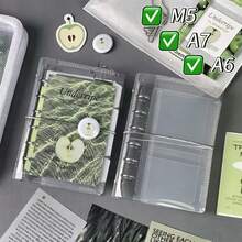 FEINIBOOK 1 cuốn sổ tay bìa rời trong suốt khổ A6/A7/M5, gấp 3 lần, có thể dán sticker, gấp chéo, dễ mang theo, bìa tự thiết kế, ruột sổ có thể tháo rời và thay thế, sổ kế hoạch học sinh/văn phòng, sổ tay đa chức năng. - Tạp chí - Xem 1