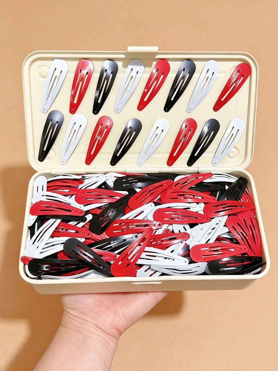 20/50入 女孩用多色亮面五角星髮夾，簡約可愛閃亮星形BB夾，瀏海髮飾，學生禮物，日常使用 - 彩色 - 查看 1