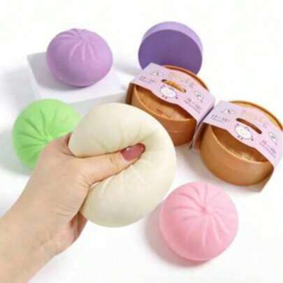 1/2/3 Piezas Juguetes antiestrés con forma de comida Squishable: Bolas de pan mini coloridas para apretar, artículos antiestrés de rebote lento, bolas de masa de pan realistas, juguetes sensoriales extensibles para escritorio, aliviar la ansiedad, relajación en la oficina, decoración del hogar | Mejor regalo para familiares y amigos