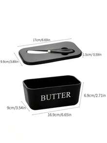 1pc Plastic Butter Dish With Butter Knife And Lid, Butter Storage Container For Kitchen Baking And Gifting, Sealed Butter Holder To Cover Countertop Or Refrigerator, Dishwasher,Gifts For Friends, Gifts For Girlfriends, Gifts For Family Members - Multicolor - View 4