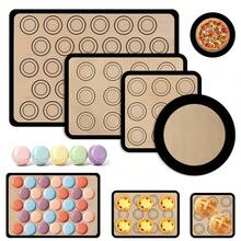 Bộ 4 tấm lót nướng bằng silicon, chống dính dùng cho bánh macaron, chịu nhiệt, có thể tái sử dụng, dùng cho bánh quy, pizza và bánh ngọt. - Xem 13