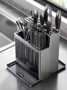 Knife Holder Kitchen Rack Home Countertop Cutting Board Rack Cutting Board Knife Integrated Storage Rack - C - View 5