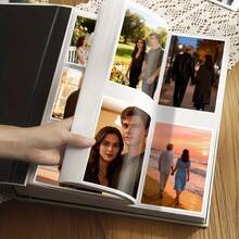 Álbum de fotos de cuero de 6 pulgadas con 600 bolsillos deslizantes, gran capacidad, diseño rectangular, adecuado para recuerdos de boda, familia y viajes - 1PC - Ver 5
