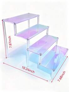 1pc Multi-Layer Colorful Acrylic Cosmetic Storage Rack, Suitable For Perfume, Skincare, Makeup. Can Be Used In Bathroom, Bedroom And Home Decor. Reinforced With Sturdy Trapezoid Design. - Multicolor - View 10