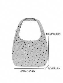 Korean Niche Design Ins-Style Reversible Vest Bag, Five-Pointed Star & Striped Print, Women Casual Versatile Fashion Shoulder Crossbody Bag, Large Capacity Underarm Shoulder Tote Bag - Grey - View 5