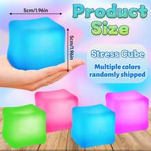 1pc Squeeze Stress Relief Cube, Pressure Cube Toy, Decompression Ball Squeezy Putty - Multicolor - View 4