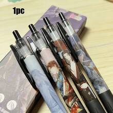 4pcs Anime Character Ballpoint Pens, Push-Button Design For Easy Writing, Non-Slip Soft Grip, 0.5mm Black Ink Tip, Smooth Writing, Suitable For Office, Study, Birthday, Back To School, Daily Use - A - View 7