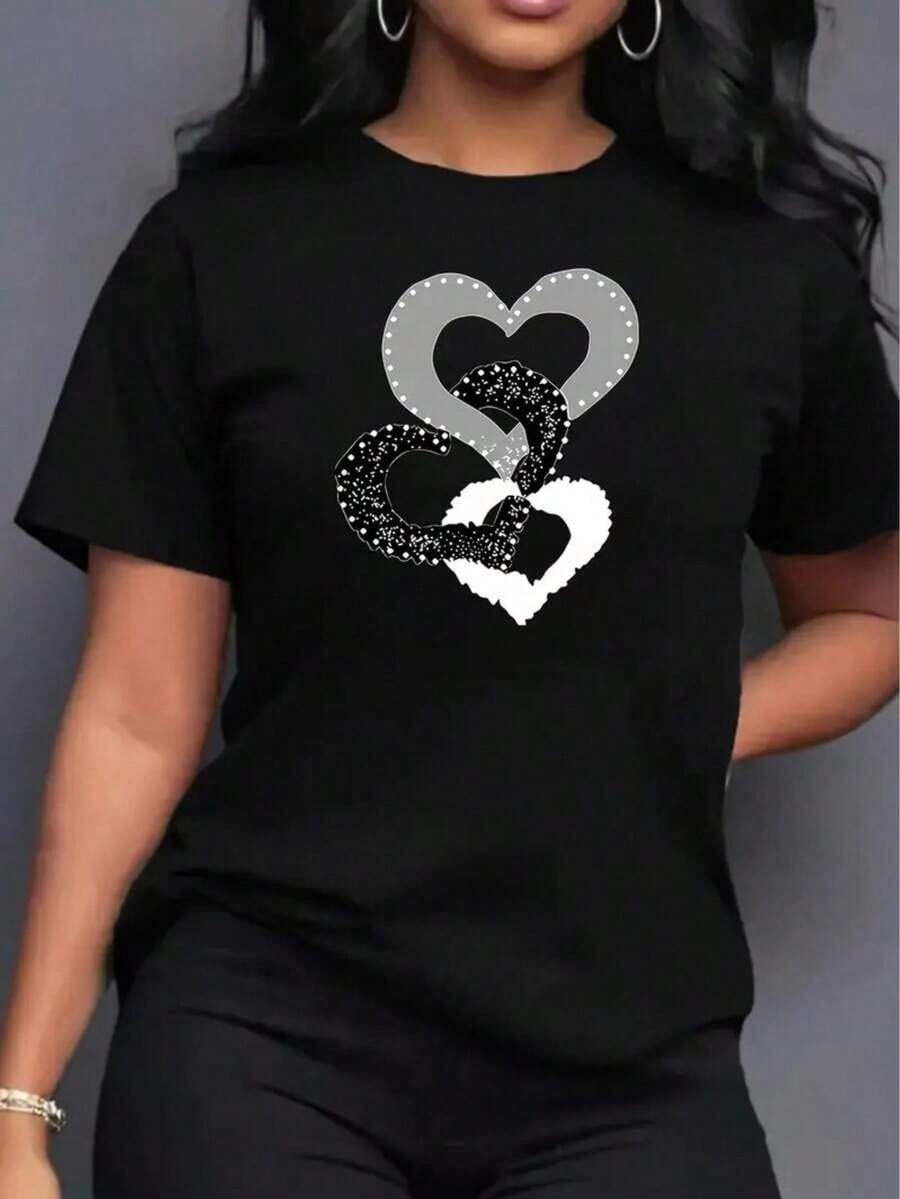 Camisetas estampadas de cuello redondo para verano (los pantalones son solo sugerencias de estilo) son holgadas y no realzan la figura, y el tejido es delgado y no abulta. Confeccionado con telas suaves, transpirables y amigables con la piel, ofrece comodidad en la parte superior del cuerpo y evita la sensación de sudoración, con un diseño de estampado clásico y sencillo, adecuado para el uso diario, ir de compras y para el tiempo libre, con los mismos modelos básicos y versátiles para hombres y mujeres, muy adecuado para ocasiones como el Día del Trabajo y el Día de la Independencia de México, y fácil de usar durante todo el año. - Negro - Ver 1