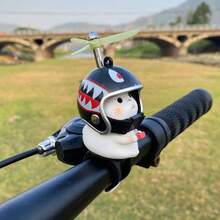 Adornos de bicicleta, figuritas de gatos pequeñas montadas en el coche, decoraciones para vehículos eléctricos y motocicletas, cascos de helicóptero de bambú, elec - 1 - Ver 24