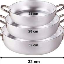 3-teilige Antihaft-Bratpfanne| 24-28-32cm Aluminium| Pfannen-Set für die Küche zu Hause| Leicht zu reinigender Universalherd - Übersicht 2