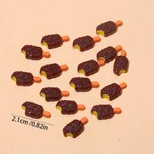 10/20 piezas Colgante de helado de resina Kawaii, parte posterior plana redonda convexa de mini helado falso, adecuado para manualidades DIY y scrapbooking - Rosa - Ver 3