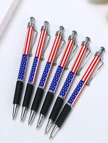 Bộ 10/20 bút bi chủ đề cờ Mỹ, thiết kế yêu nước, phiên bản kỷ niệm 250 năm Ngày Độc lập (4 tháng 7), thân bút kim loại, chủ đề Mỹ, đóng gói số lượng lớn, mực đen, thích hợp sử dụng tại nhà và văn phòng, quà tặng (màu bạc) - nhiều màu - Xem 4