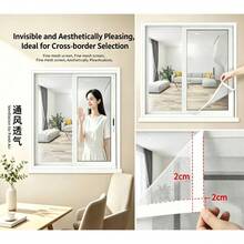 Malla mosquitera blanca de verano para ventana, kit de malla mosquitera autoadhesiva de fácil instalación DIY – Pantalla de ventana a prueba de insectos para el hogar, malla mosquitera para ventana, otro material [Pantalla de ventana blanca autoadhesiva], instalación rápida, a prueba de insectos - Malla - Ver 50