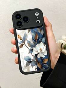 1 Piece Phone Case With A Design Of White Magnolias On A Blue And White Background, Artistic And Elegant Style, Soft TPU, Full Impact And Anti-Slip Protection, Compatible With IPhone 17 ProMax/16/15/14/13/12/11/Plus/Pro/ProMax, Compatible With Galaxy A34/A35/A54/A55, Galaxy S20/S21/S22/S23/S24/S25 Ultra/Plus, Compatible With Galaxy//Honor// - 黑色 - 查看 6