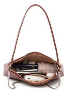 Borsa a tracolla vintage in pelle PU, borsa leggera per pendolari, borsa a spalla classica e portatile, adatta per adolescenti, donne, studenti universitari, donne d'ufficio. Ideale per ufficio, scuola, lavoro, affari, pendolarismo, shopping, appuntamenti, viaggi, attività all'aperto e altre occasioni, inoltre un ottimo regalo per le signore. - Multicolore - Visualizzare 6