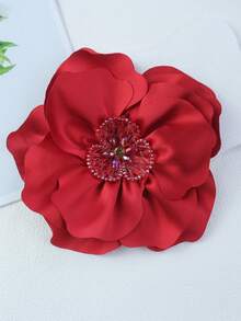2026 Trâm cài áo hình hoa cuộn 3D tinh tế bằng vải satin thủ công, kích thước 20cm, phụ kiện thời trang đa năng cho quần áo và váy. - hoa hồng - Xem 21